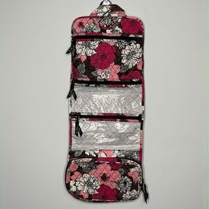 Vera Bradley Pink and Black Floral Cosmetic Bag